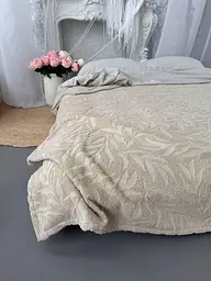 Покривало Zeintex Palermo махрове бавовняне бежеве 200х210 см - мініатюра 6