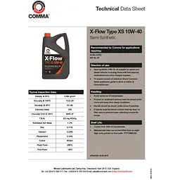 Моторне масло Comma X-FLOW TYPE XS 10W-40 5 літрів (XFXS5L) - мініатюра 3