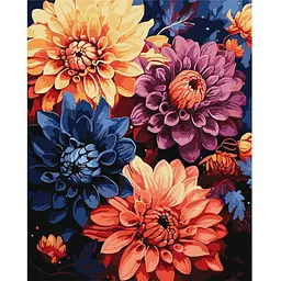 Картина за номерами Ideyka Барвисті жоржини ©art_selena_ua KHO3248, 40х50см