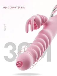 Вібратор-кролик Boss Series Hannah, 25 см (рожевий) - мініатюра 11