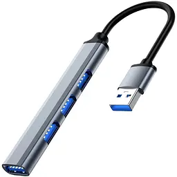 Хаб Usb Dynamode DM-UH-312, Grey, Usb 3.0 - 1xUsb 3.0 / 3xUsb 2.0, алюмінієвий корпус