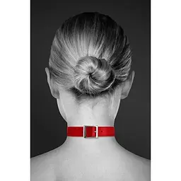 Чокер з кільцем для повідця Bijoux Pour Toi - Fetish Red - мініатюра 2