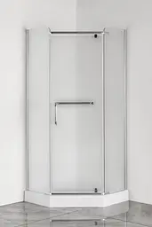 Душова кабіна з низьким піддоном Mixxus Lines SCT01-90x90x198-TR хром прозоре скло 6 мм MI6913, Універсальна, прозорий, хром - мініатюра 3