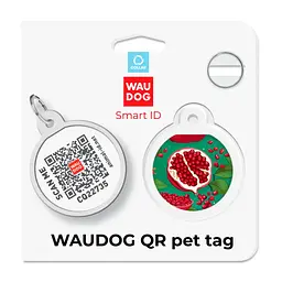 Адресник для собак і котів Waudog Smart ID з QR паспортом Гранати коло 30 мм - мініатюра 6