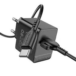 Мережевий зарядний пристрій Borofone BAS12A Erudite single port 18W/QC3.0/1USB + Type-C чорний - мініатюра 4