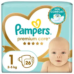 Підгузки Pampers Premium Care 1 (2-5 кг) 26 шт.