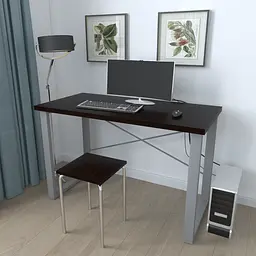 Письмовий стіл Ferrum-decor Драйв 750x1400x600 Сірий метал ДСП Венге Магія 32 мм (FRD-105363)