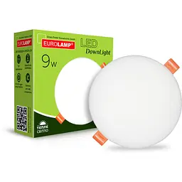 Світильник Eurolamp LED Downlight круглий врізний  "Е" 9W 3000K (LED-DLR-9/3(Е)