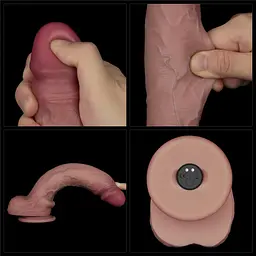 Реалістичний вібратор Vibrating Sliding Skin Pro II тілесний 25см - мініатюра 7