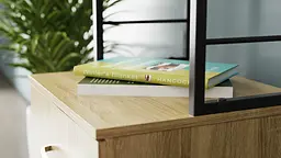 Стіл-тумба трансформер Смарт 4/2 з етажеркою Ferrum-decor 1430x1450x600 Чорний метал ДСП Дуб Сонома 16 мм (FRD-105133) - мініатюра 8