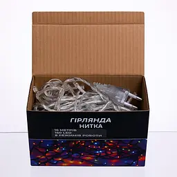 Новорічна гірлянда кімнатна нитка GarlandoPro 16 м 160 LED білий провід Жовте світло W160LED16MWY - мініатюра 4