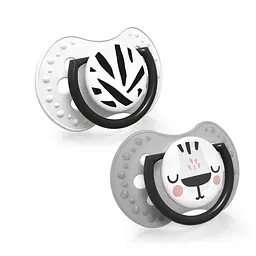 Пустушка силіконова симетрична Lovi Salt&Pepper, 6-18 міс., 2 шт., сірий (22/879) - мініатюра 3