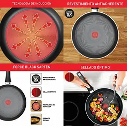 Сковорода Tefal Force 22 см, Titanium 2X, з двошаровим титановим антипригарним покриттям - мініатюра 4