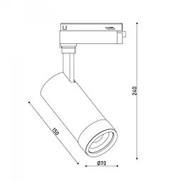 Світильник трековий однофазний KLOODI KD-ZOOM 30W CCT WH - мініатюра 2