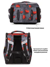 Ортопедичний шкільний рюкзак (ранець) School Standard 6 в 1 для дівчинки 570 гр 14,5 літрів Сірий з червоним - мініатюра 8