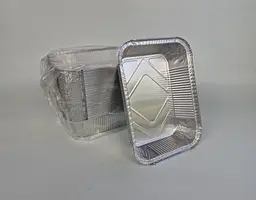 Контейнер з харчової алюмінієвої фольги, прямокутна, 2000 мл, SP88L, 50 шт, оновлена серія, для запікання, доставки гарячих страв - мініатюра 2