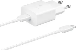 Samsung Зарядний пристрій мережевий 15Вт USB-С, кабель USB-C > USB-C, 1 м, білий - мініатюра 2