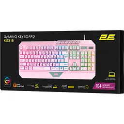 Клавіатура 2E Gaming KG315 RGB USB UA Pink [2E-KG315UPK] [93936] - мініатюра 8