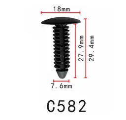 Кліпса кріплення для обшивки Honda Hummer Lincoln Opel Saturn Ford, Chevrolet Dodge Chrysler Ford (C0582) - мініатюра 2
