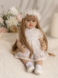 Реалістична Кукла Реборн 55 см повністю вінілова Doll Reborn Baby К0100313 - мініатюра 2