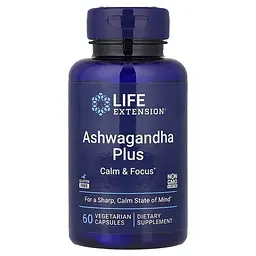 Ашваганда та м'ята Ashwagandha Plus, 60 вегакапсул Life Extension vit0004261