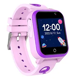 Годинник телефон для дітей Lemfo T8 з GPS відстеженням, SIM-картою, 4G LTE, подвійною камерою, прослушкою, ліхтариком та кнопкою SOS Фіолетовий
