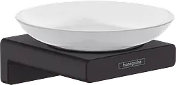 Мильниця підвісна Hansgrohe AddStoris Matt Black/скло 41746670, Чорний матовий