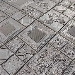 Самоклеюча декоративна 3D панель Loft Expert арт срібний 700x700x5 мм - мініатюра 3