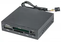 Кардрідер 3.5' Gembird, чорний, SD/microSD/xD/MS/M2/CF/USB 2.0 (FDI2-ALLIN1-02-B)