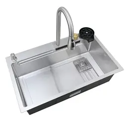 Кухонна мийка Mixxus Premium MH7545-SET-03.SUS304 із вбудованим змішувачем MX1699, Нержавіюча сталь
