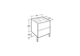 Тумба підвісна Roca Cube 65 см A85119B806, Білий, Білий - мініатюра 3