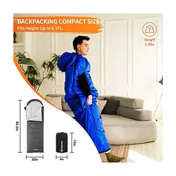 Спальний мішок KingCamp Lona 250 Blue (KS2401_BLUE_L) - мініатюра 5