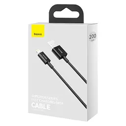 USB кабель Baseus Superior Series Fast Charging Data Cable USB to iP 2.4A 2m чорний CALYS-C01 - мініатюра 2