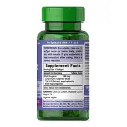 Орегано Oil of Oregano Extract 150 mg 180 капсул Puritan's Pride vit0005174 - мініатюра 2