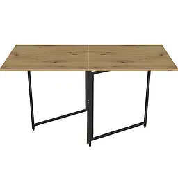 Стіл трансформер книжка Панама Ferrum-decor 75x148x68 Чорний метал ДСП Дуб Артізан 16 мм (FRD-106832)