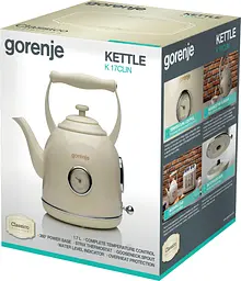 Електрочайник Gorenje K17CLIN бежевий - мініатюра 8