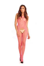 Бодістокінг Rene Rofe Lingerie Industr. Net Suspender Bodystocking Pink