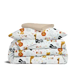 Дитяча постільна білизна в ліжечко SAFARI ANIMALS CS2, помаранчевий (AnimalsHelloSafapi_Magnolia110x160_140)