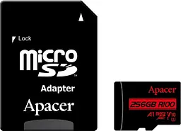Карта пам'яті MicroSDHC 256GB UHS-I Class 10 + SD adapter (AP256GMCSX10UB-R) Apacer teh0027517 - мініатюра 3