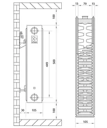 Радіатор сталевий KOER 22х500х1800.S бічне підключення RAD065 - мініатюра 2