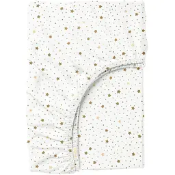 Простирадло Cosas на резинці 120х200 golden stars, білий (StarsDotsBeigeWhite_120x200x20)