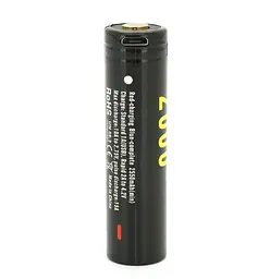 Акумулятор 18650 Li-Ion Soshine USB-3.7-2600 microUSB 2,5A 2600 мА·год - мініатюра 1