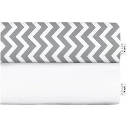 Набір простирадл полуторне Cosas WHITE/GREY ZIGZAG CS1 155х240 см (SetSheet_White_ZigGrey_155х240)