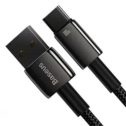 Кабель Baseus Tungsten Gold Fast Charging Data Cable USB to Type-C 100W 1m Black (CAWJ000001) - мініатюра 3