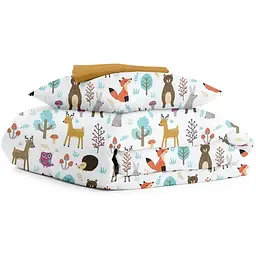 Комплект постільної білизни Cosas Colorful animals CS6 Підлітковий бежевий (AnimalsMushrooms_El80-Mustard_155)