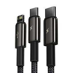 Кабель Baseus Tungsten Gold Cable USB to Type-C/Lightning/MicroUSB 3.5A 1.5m CAMLTWJ-01 Black - мініатюра 2