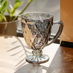 Глек для напоїв Fractal скляний 1 літр HP-19-267 глечик для лимонаду прозорий Yiwu HP-19-267 - мініатюра 3