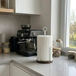 Тримач для паперових рушників Nice & Cozy Garret M155 з дерев'яною основою білий - мініатюра 3