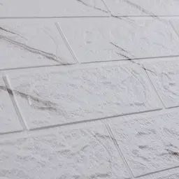 Самоклеюча декоративна 3D панель під цеглу білий мармур 700x770x5мм (240-5) - мініатюра 4