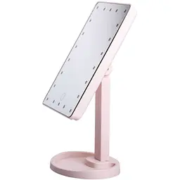 Косметичне дзеркало з LED-підсвіткою 22 світлодіоди, рожевий Yiwu HP-10-4AP - мініатюра 3